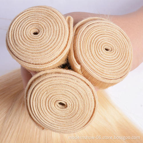 Modern Show 613 Blonde Straight Hair Virgin Cuticle Aligned Brazilian Human Hairs Bundles